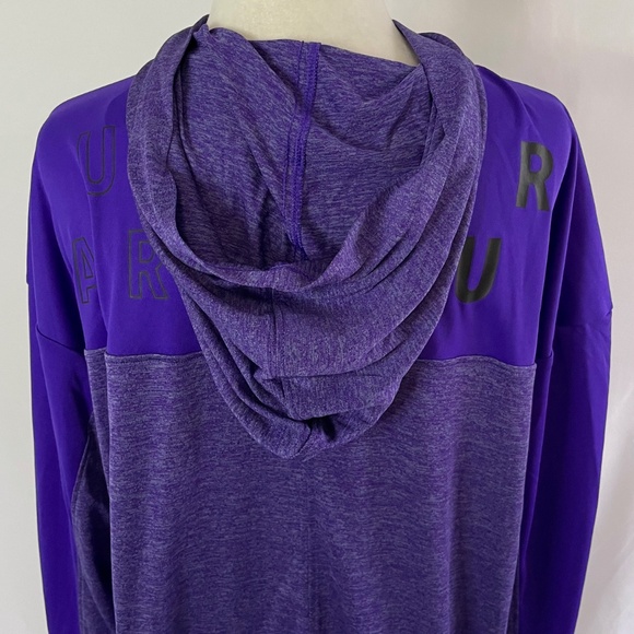 New Under Armour Graphic Print Loose Fit Hooded Top Tech Twist Purple Sz Medium - Picture 10 of 16